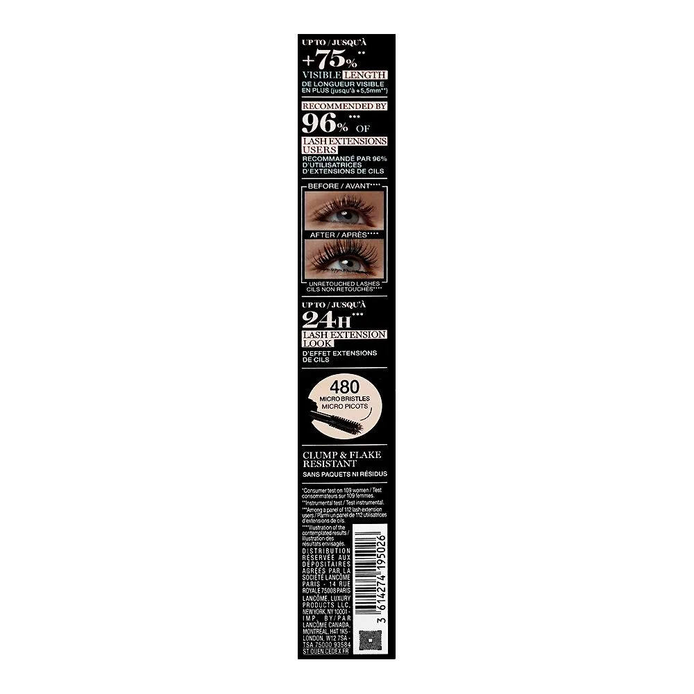 Comfortable casual lancome paris flutter extension instant lightening mascara, 01 true black, 8.5ml