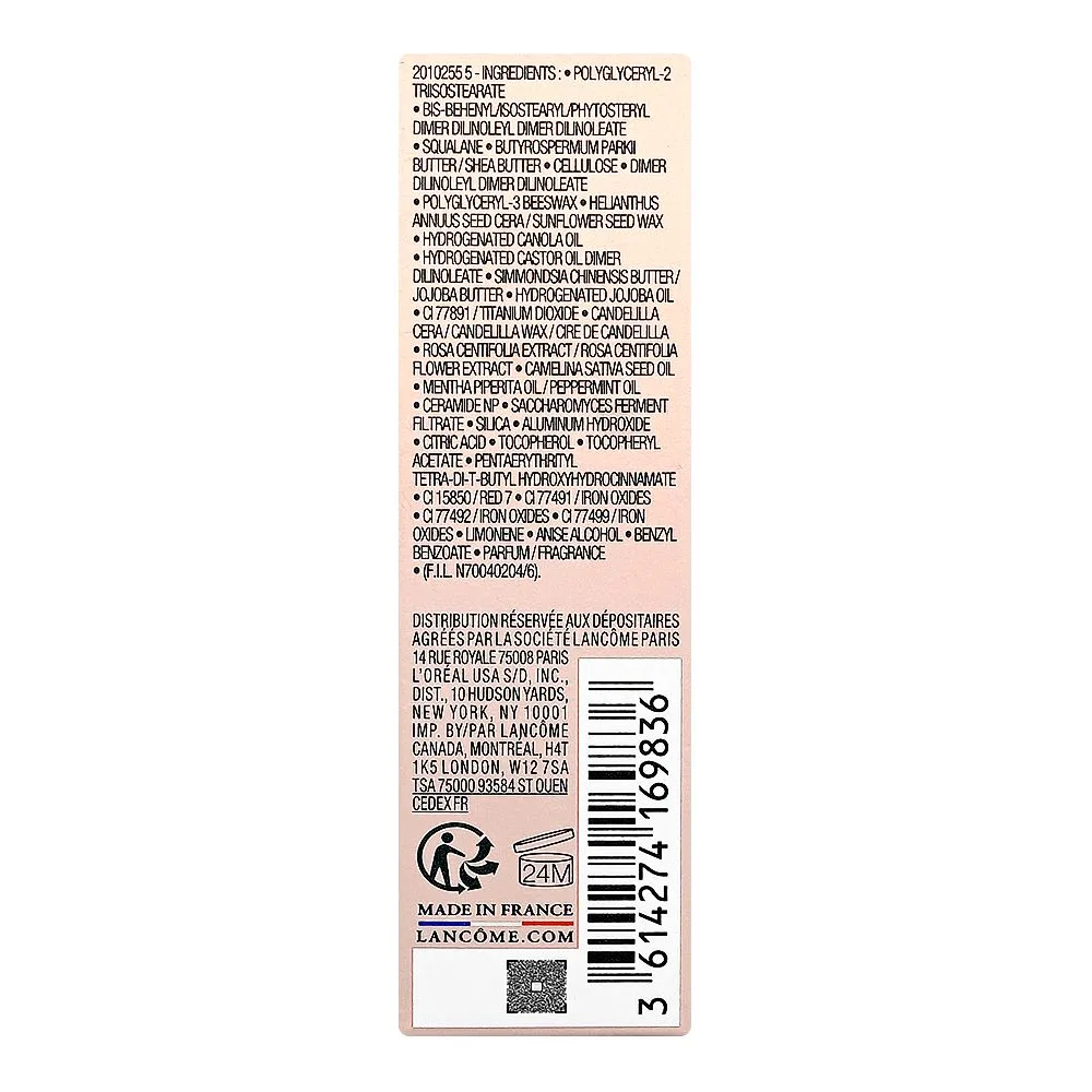 Close-up design of lancome paris idole lip butter glow 12% squalane care-in-glow color balm, 47 mauve-tivation, 3g