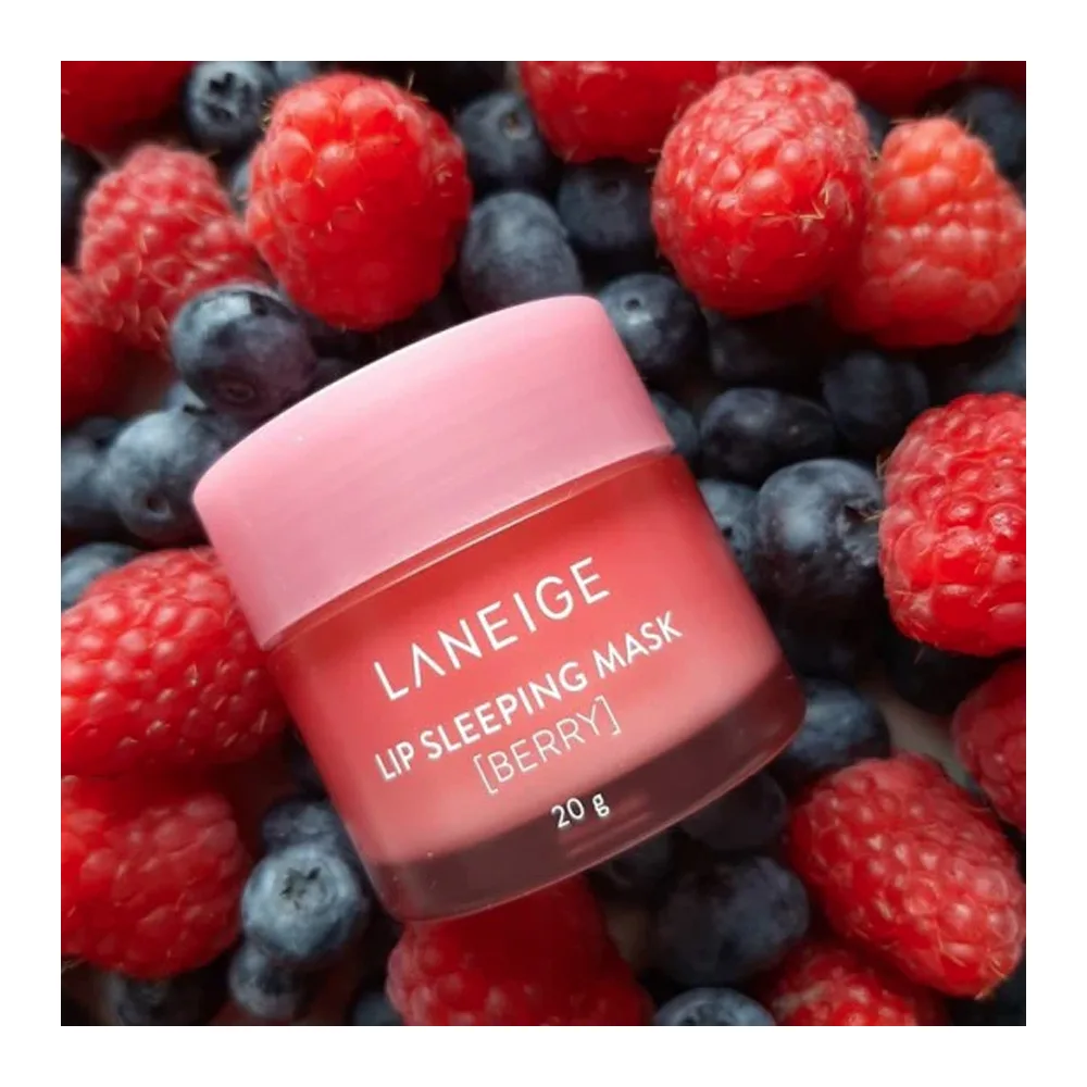 Lifestyle product image of laneige berry lip sleeping mask, shea butter, vitamin c, 20g