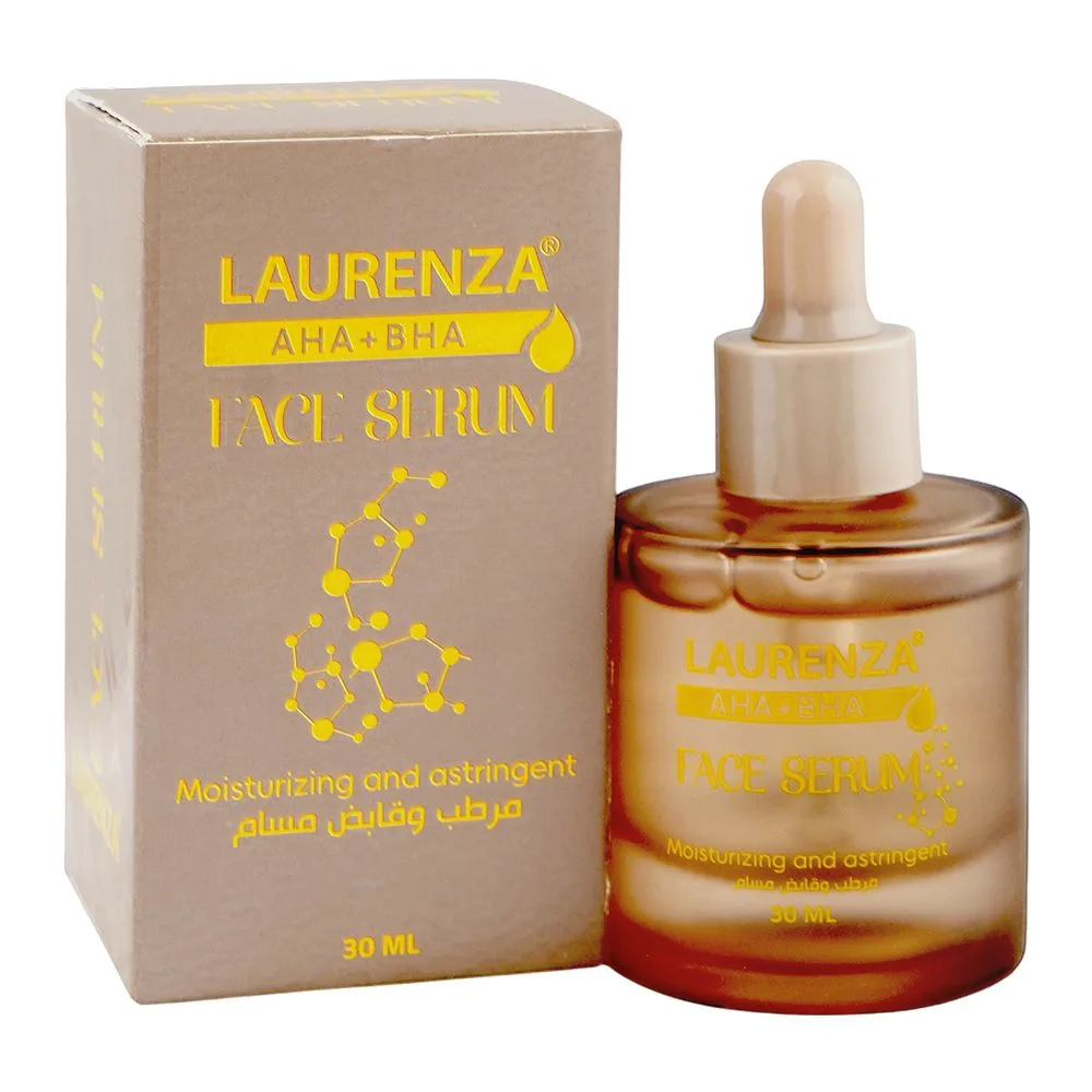 Laurenza AHA + BHA Face Serum, Glycerin, Niacinamide, For Moisturizing Skin, 30ml