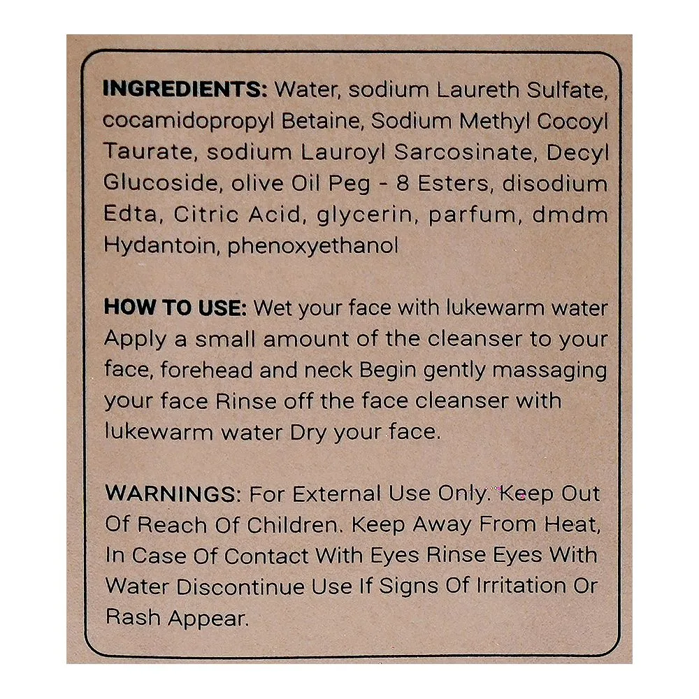 Comfortable casual laurenza aha + bha face wash, citric acid, olive oil, 100ml