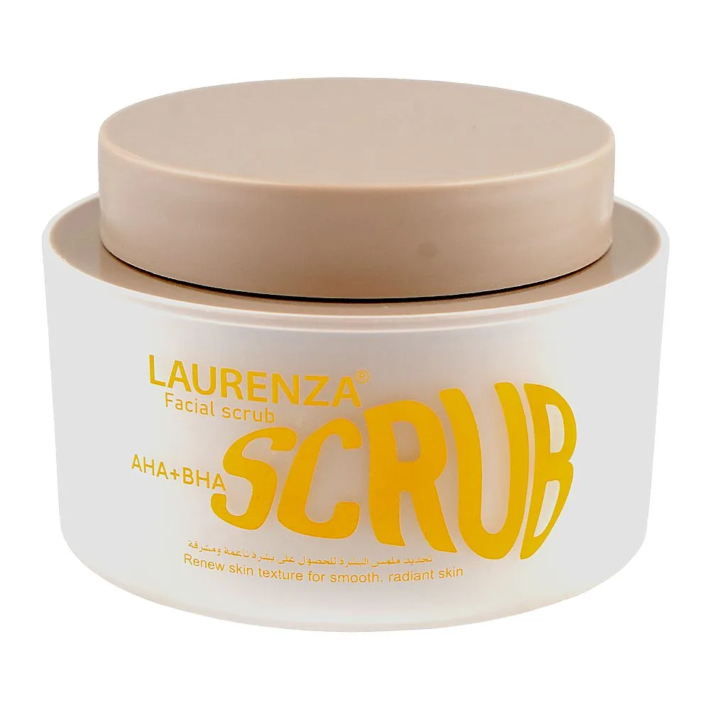 Laurenza AHA + BHA Facial Scrub, Glycerin, Shea Butter, For Smooth & Radiant Skin, 100ml
