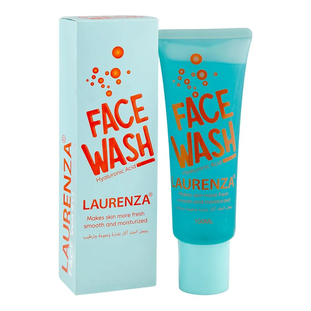 Laurenza Hyaluronic Acid Face Wash, Citric Acid, Glycerin, For Smooth & Moisturized Skin, 100ml