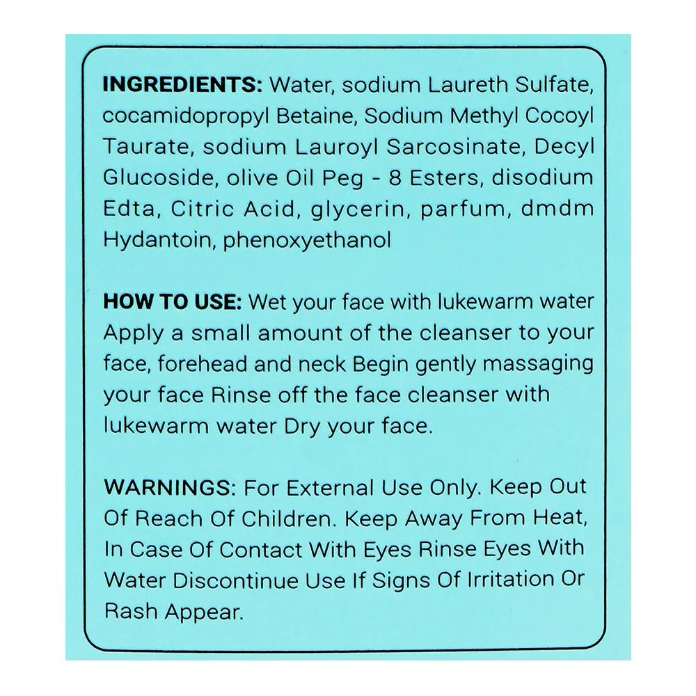 Comfortable casual laurenza hyaluronic acid face wash, citric acid, glycerin, for smooth & moisturized skin, 100ml
