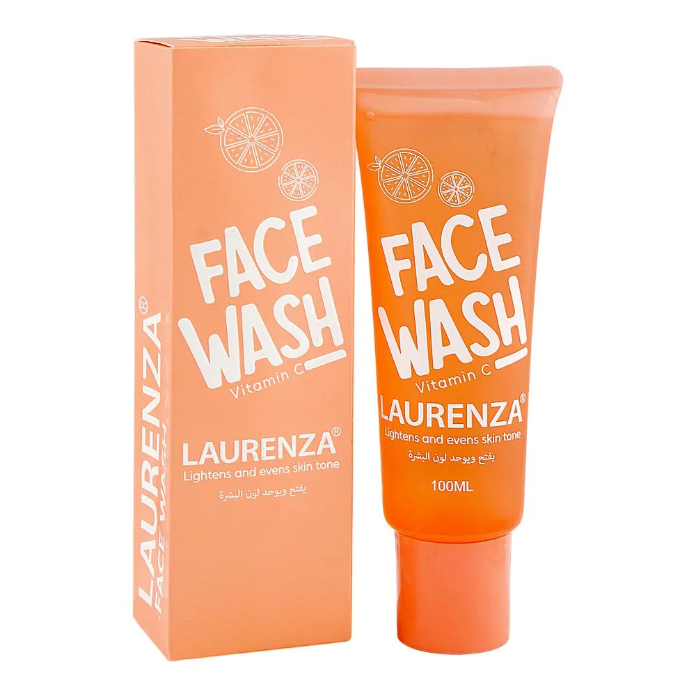 Laurenza Vitamin C Face Wash, Olive Oil, Citric Acid, For Even Skin Tone, 100ml