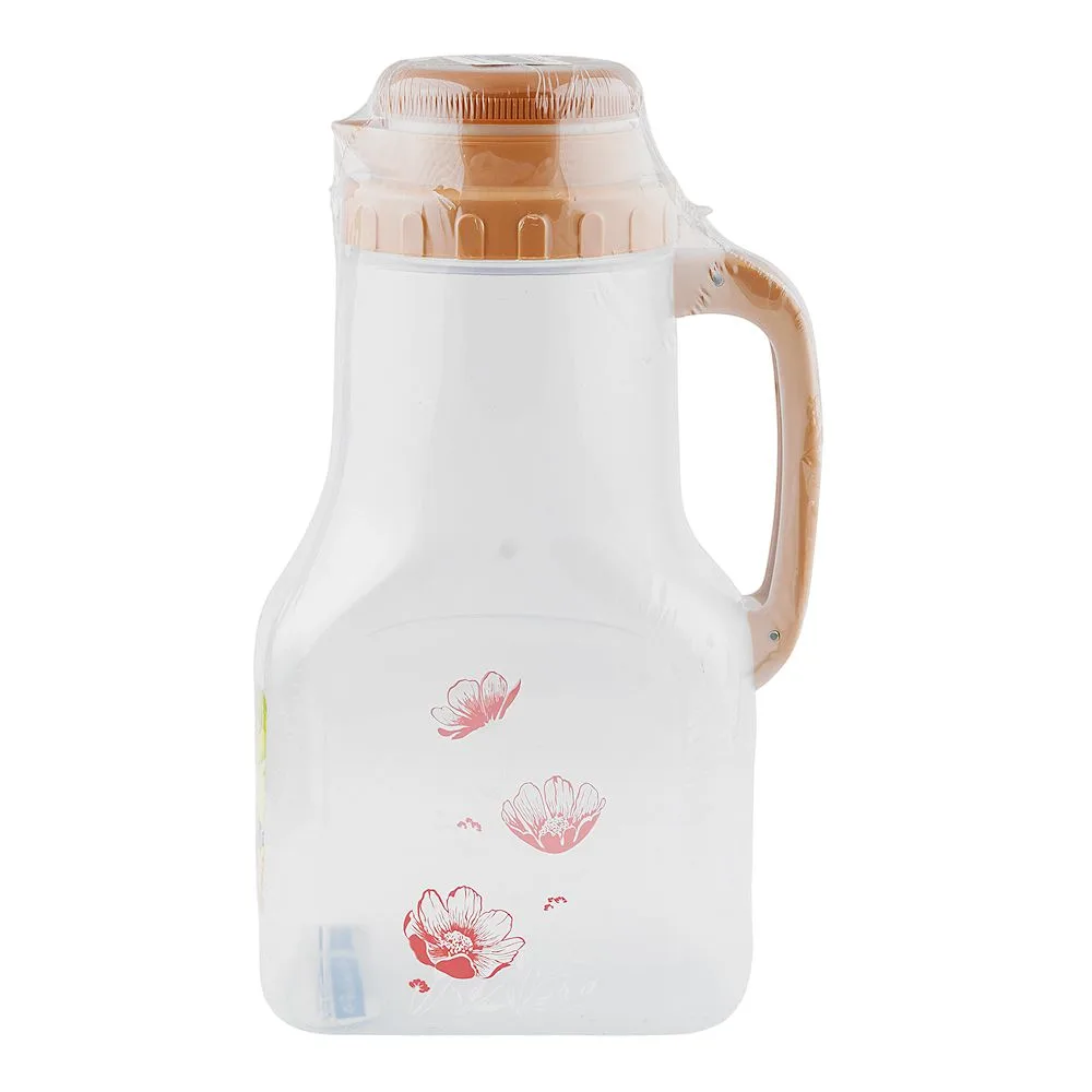 Side view of lion star drink saloon cooler, bpa free, brown, 2 liters, ds-1