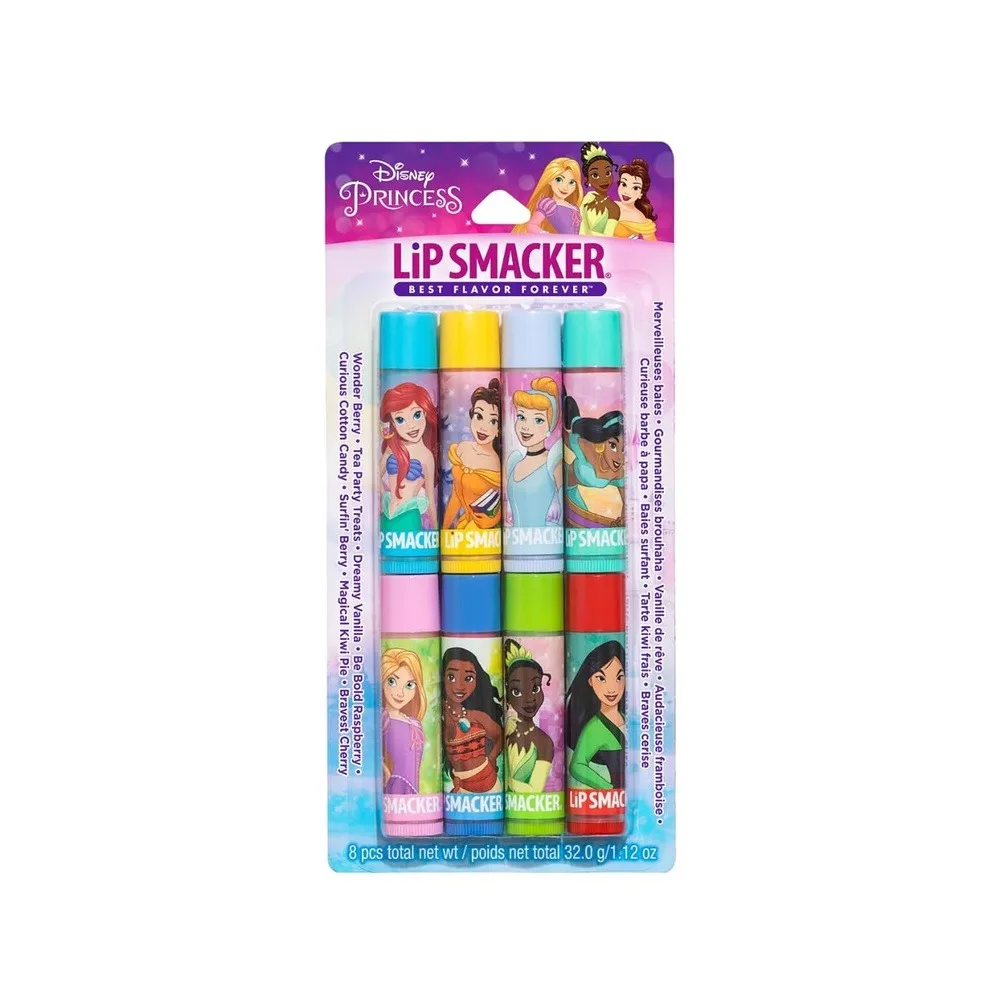 Lip Smacker Disney Princess Flavored Lip Balm Party Pack, 8 Pcs, 32.0g