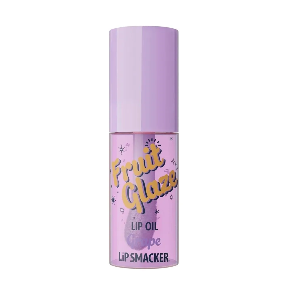 Lip Smacker Fruit Glaze Lip Oil, Ultra-Hydrating & Moisturizing with High-Shine Finish, Grape, 6.35ml