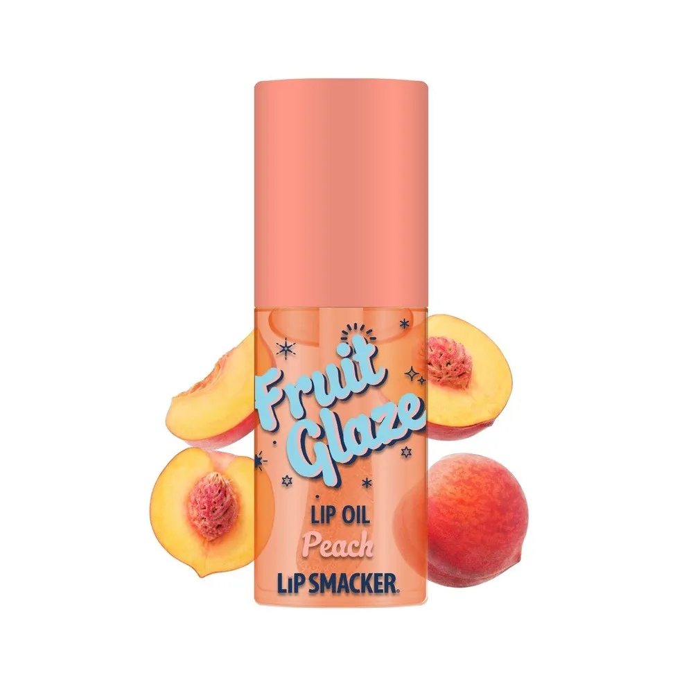 Lip Smacker Fruit Glaze Lip Oil, Ultra-Hydrating & Moisturizing with High-Shine Finish - Peach, 6.35ml