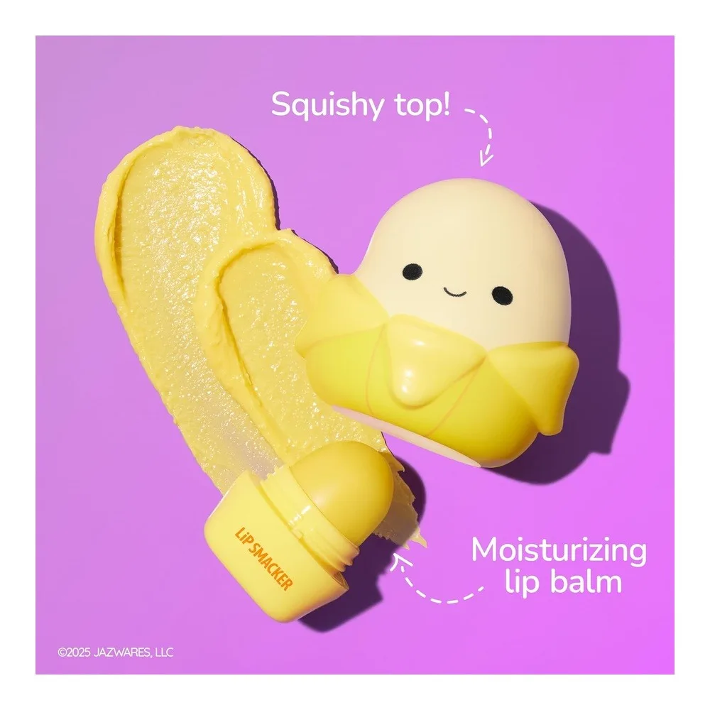 Lip Smacker Squishmallows Moisturizing Lip Balm, Hydrates & Smooths – Junie, Banana, 7.4g