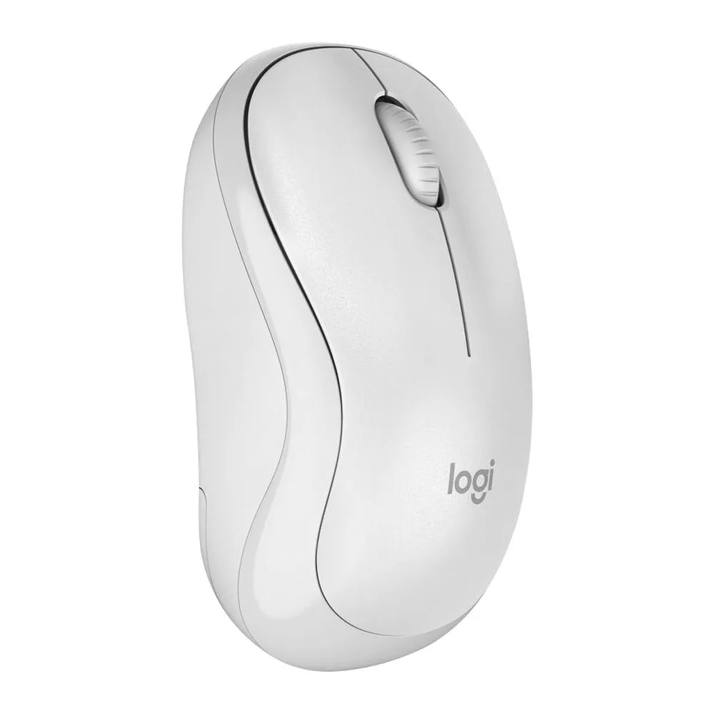 Side view of logitech bluetooth mouse white, m240, 910-007123