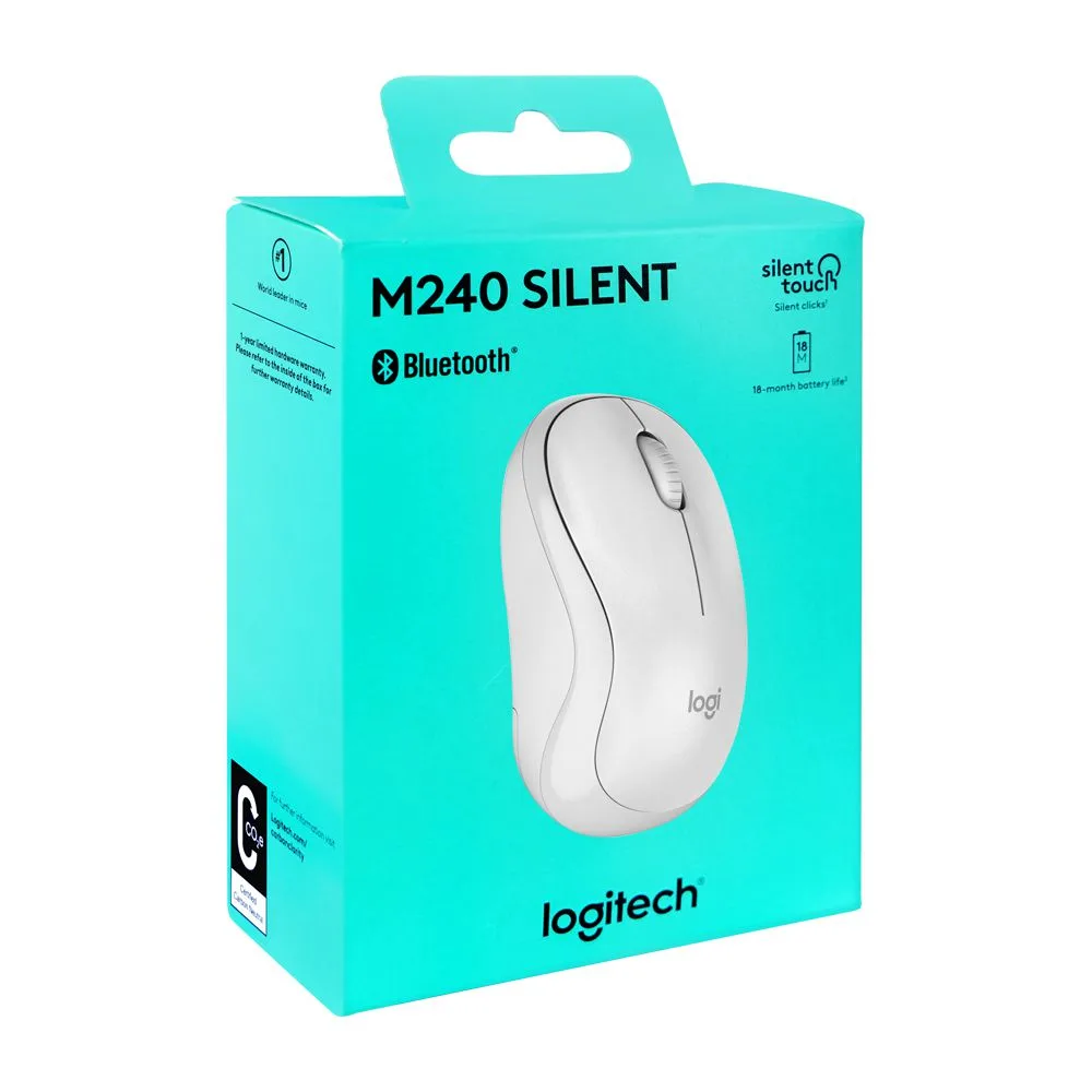 Comfortable casual logitech bluetooth mouse white, m240, 910-007123