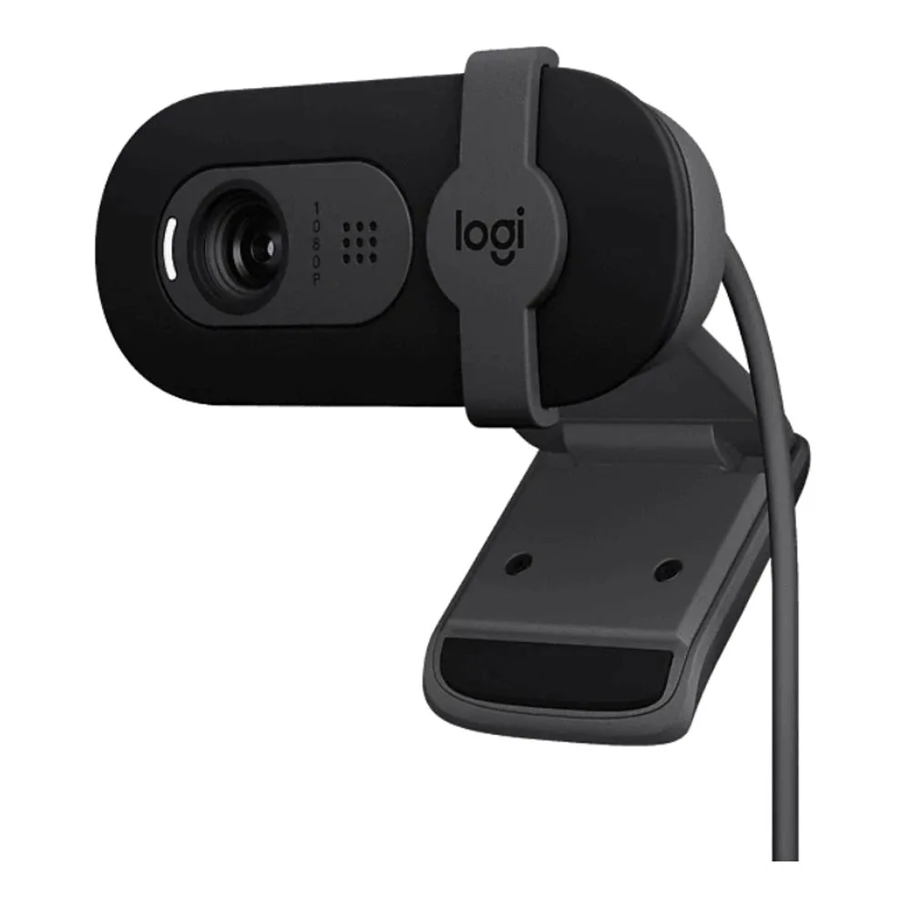 Logitech Full HD 1080p Webcam, 2MP, 30fps, Grey, BRIO 100, 960-001587