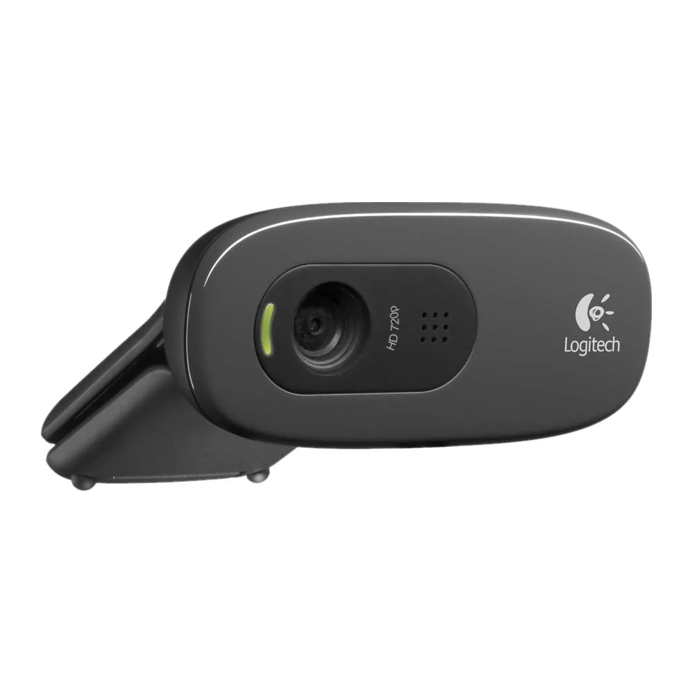 Side view of logitech hd video call webcam, c270
