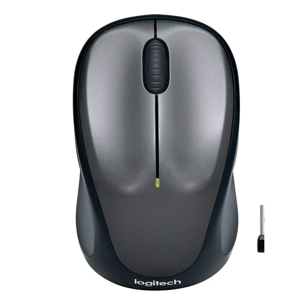 Side view of logitech m235 wireless mouse, black