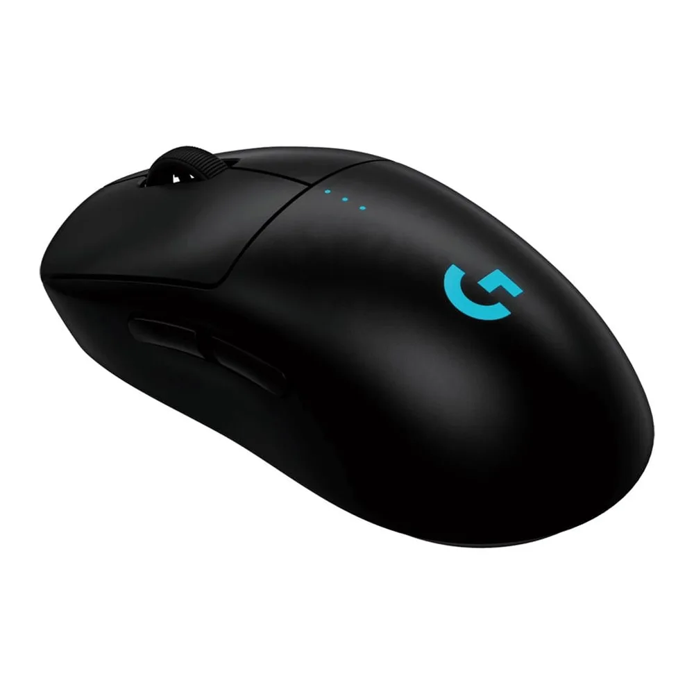 Side view of logitech pro 2 light speed wireless gaming mouse, black, 910-007297