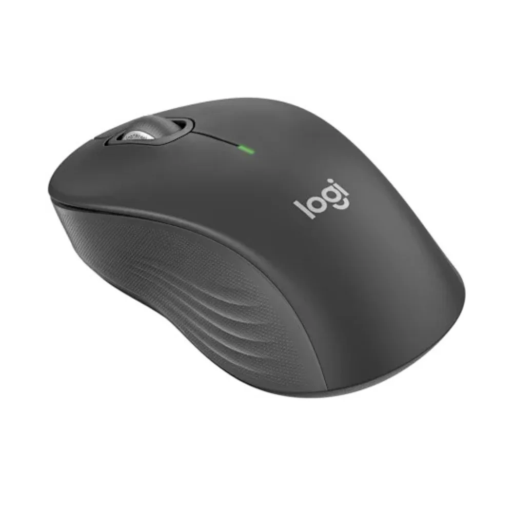 Side view of logitech signature wireless mouse, grey, m550, 910-007190