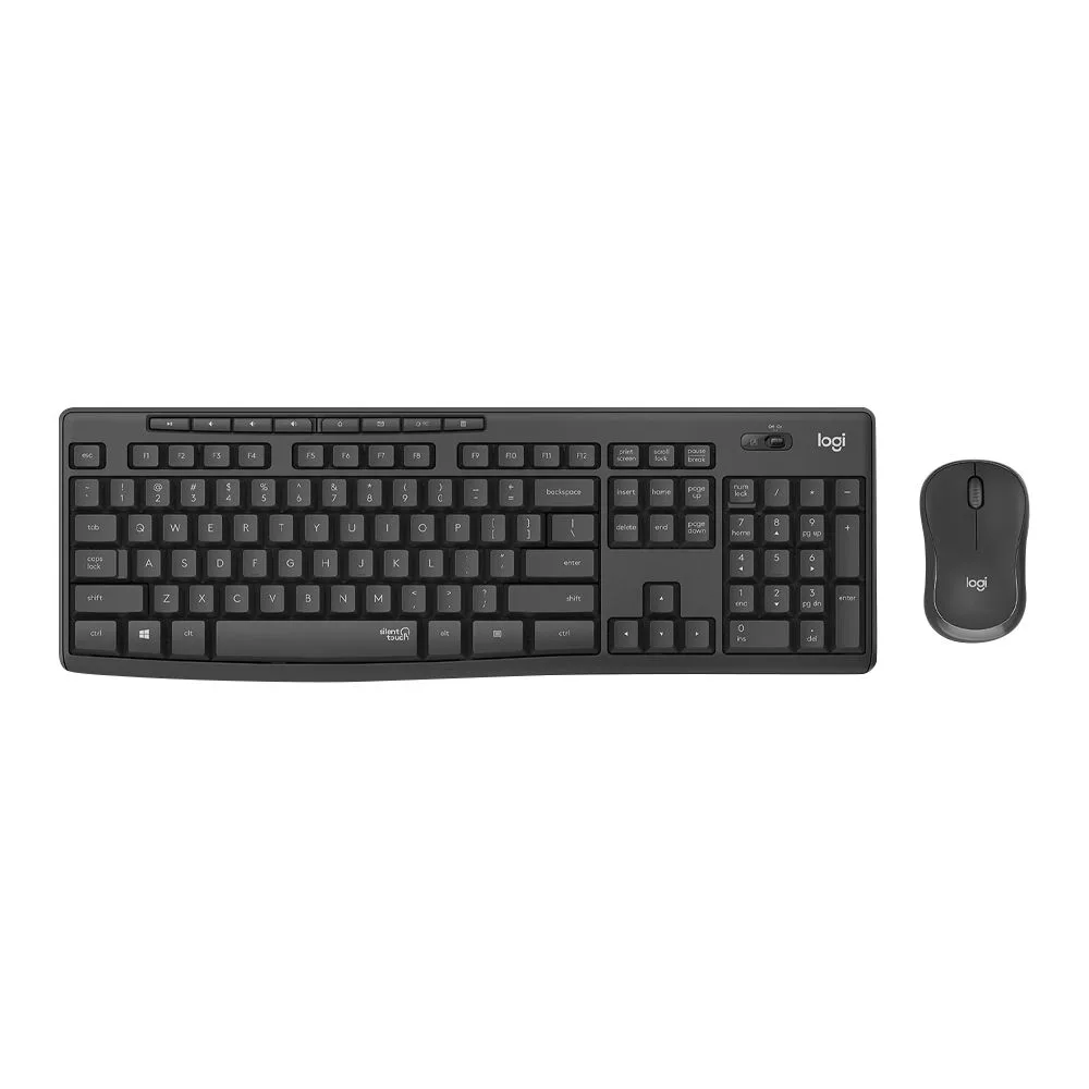 Logitech Silent Wireless Combo Keyboard & Mouse Black, MK295