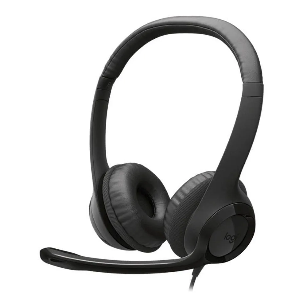 Logitech USB-C Computer Headset, Black, H390, 981-001577
