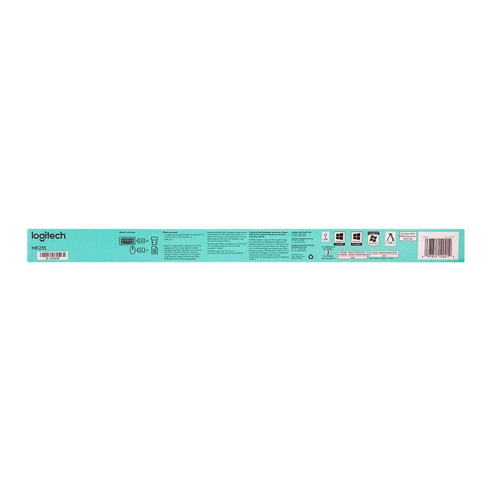 Close-up design of logitech wireless keyboard and mouse combo, mk-235, 920-007937