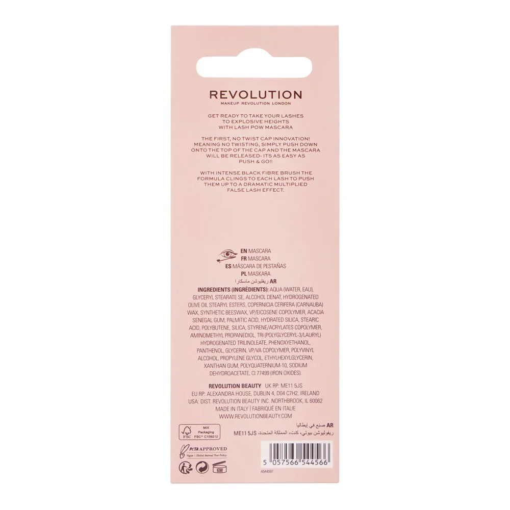 Comfortable casual makeup revolution 5d lash pow push it up mascara, super black