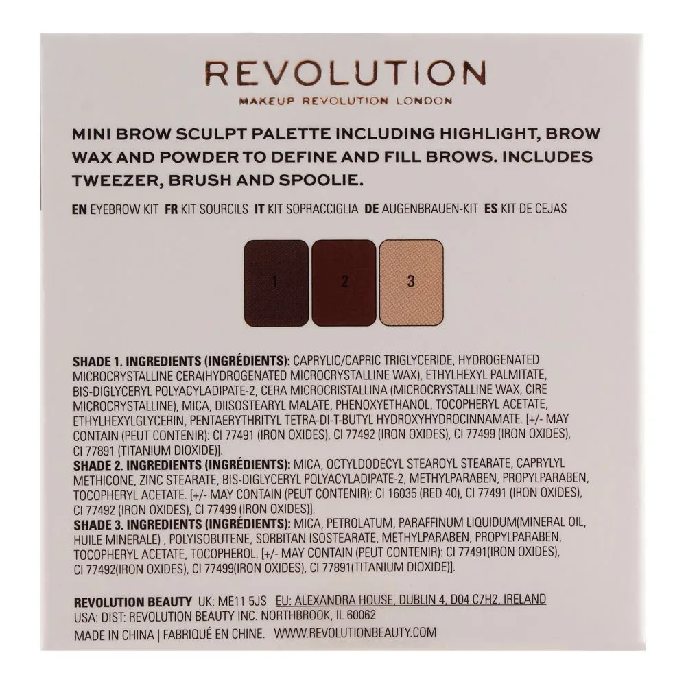Comfortable casual makeup revolution brow sculpt kit, medium brown, 2.2g