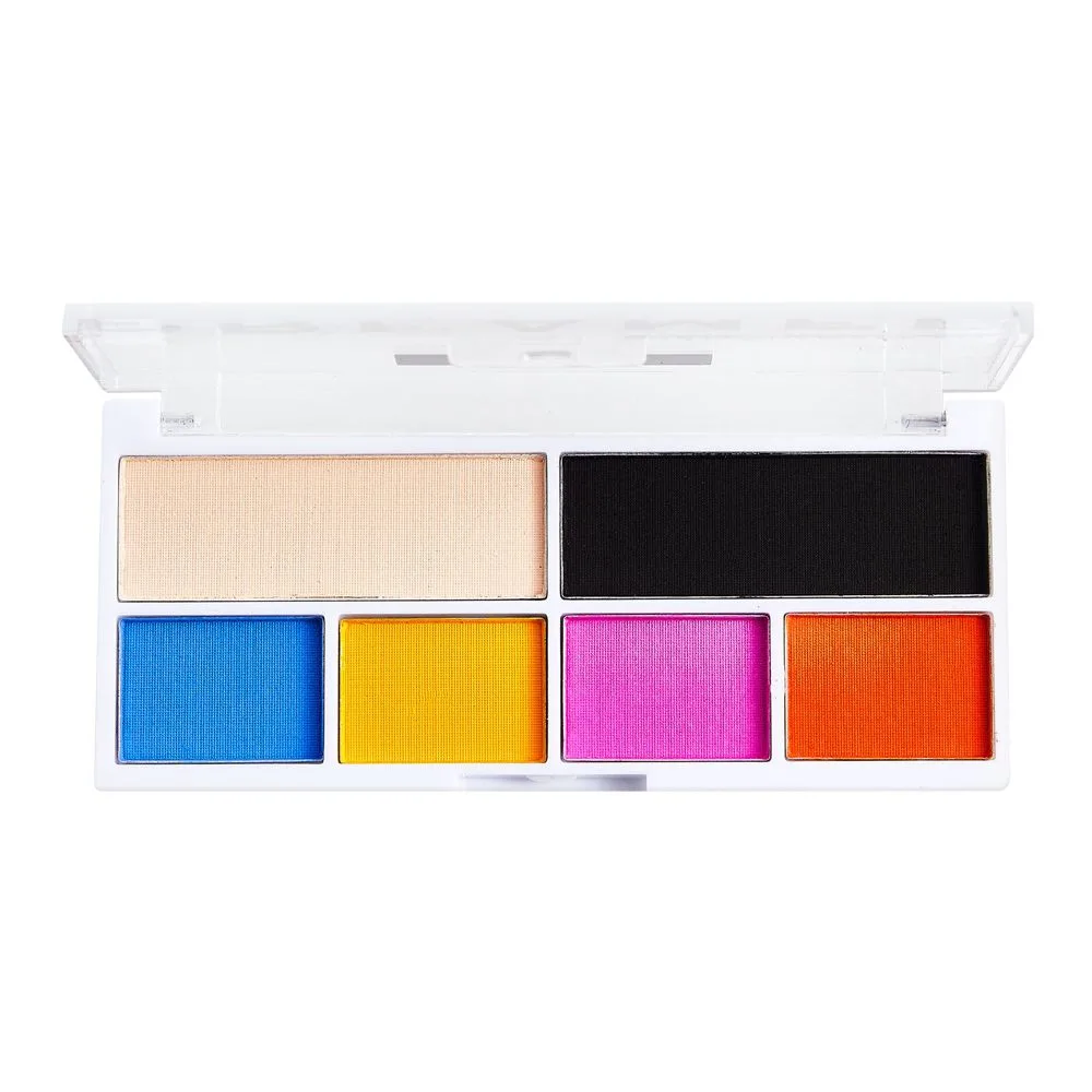 Side view of makeup revolution dreamer eye shadow palette, 6-pack