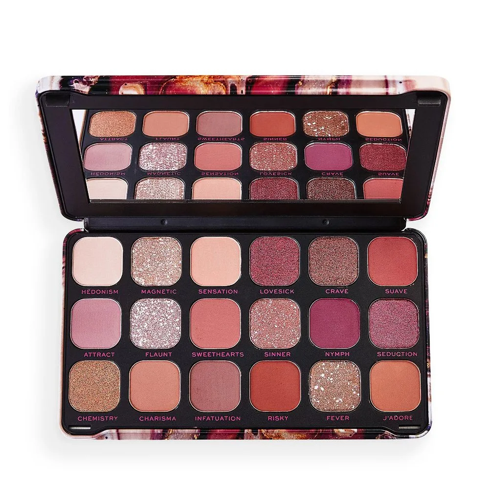 Makeup Revolution Eyeshadow Palette, Forever Flawl Allure, 18-Pack