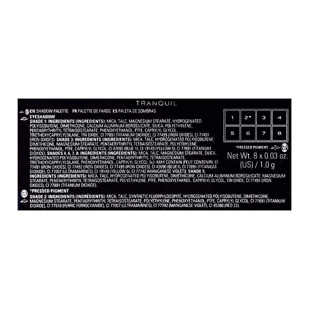 Close-up design of makeup revolution forever dynamic eyeshadow palette, tranquil