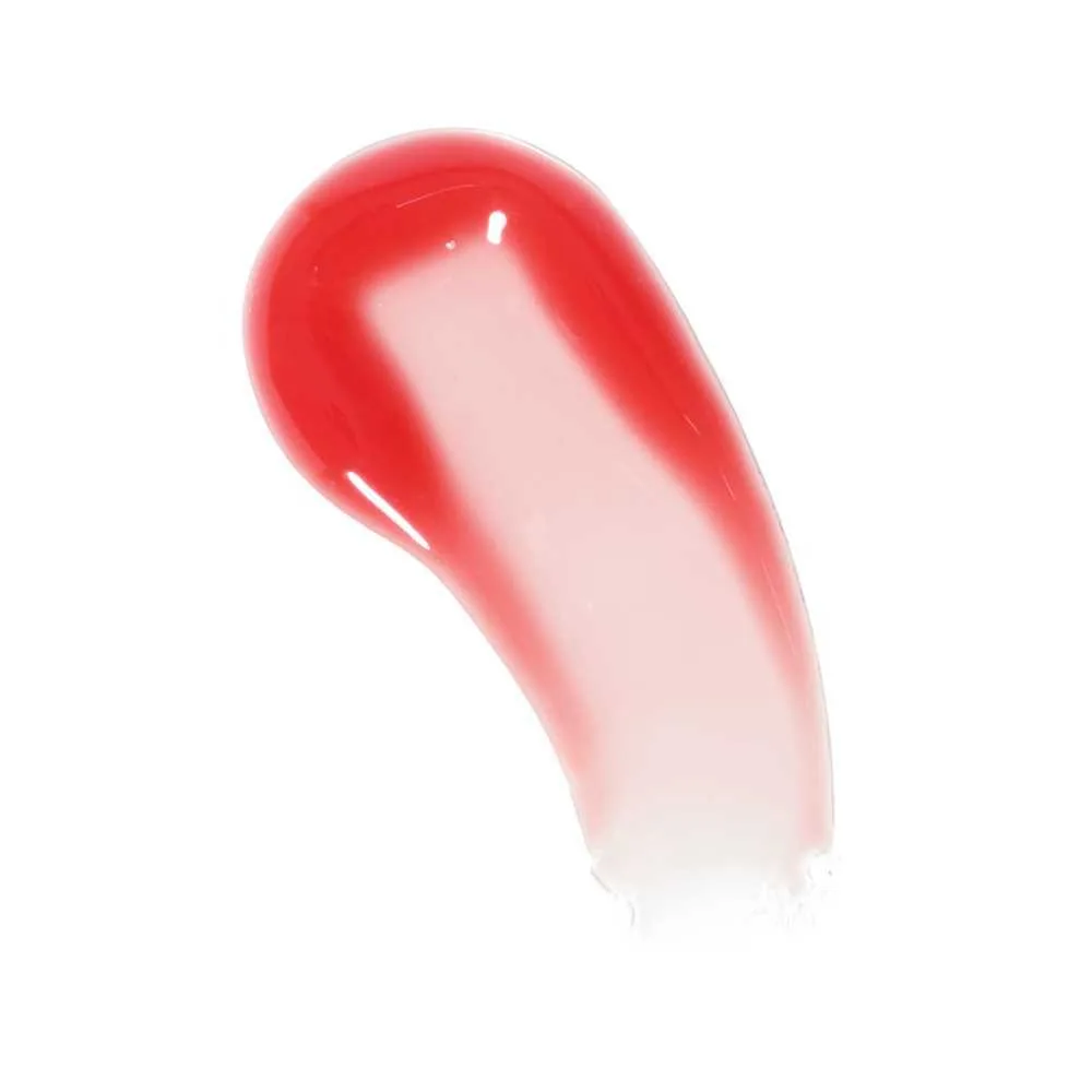 Side view of makeup revolution juicy peptide lip balm, guava rum punch coral, 8ml