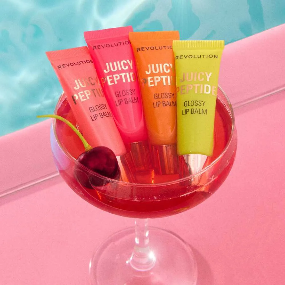 Comfortable casual makeup revolution juicy peptide lip balm, peach bellini orange, 8ml