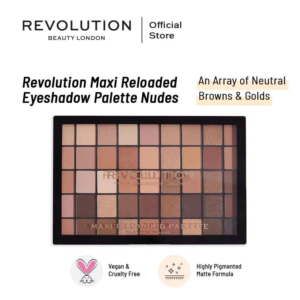 Makeup Revolution Maxi Reloaded Ultimate Nudes Eyeshadow Palette, 45-Shades