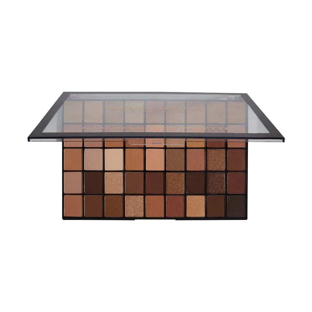 Makeup Revolution Maxi Reloaded Ultimate Nudes Eyeshadow Palette, 45-Shades shades and color detail