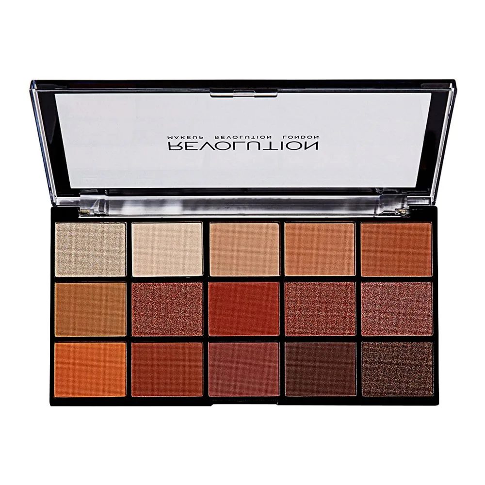 Makeup Revolution Reloaded Eyeshadow Palette, Iconic Fever 15-Pack shades and color detail