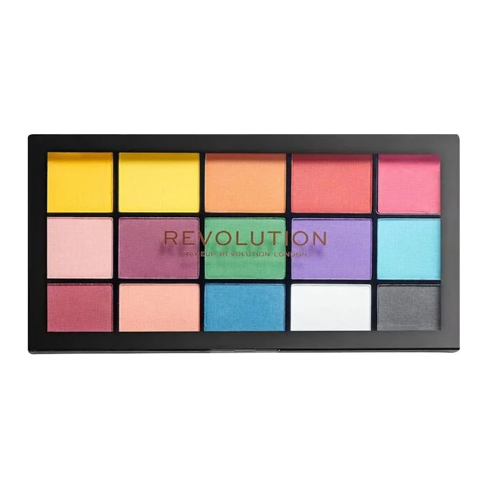 Comfortable casual makeup revolution reloaded eyeshadow palette, marvellous mattes, 15 shades