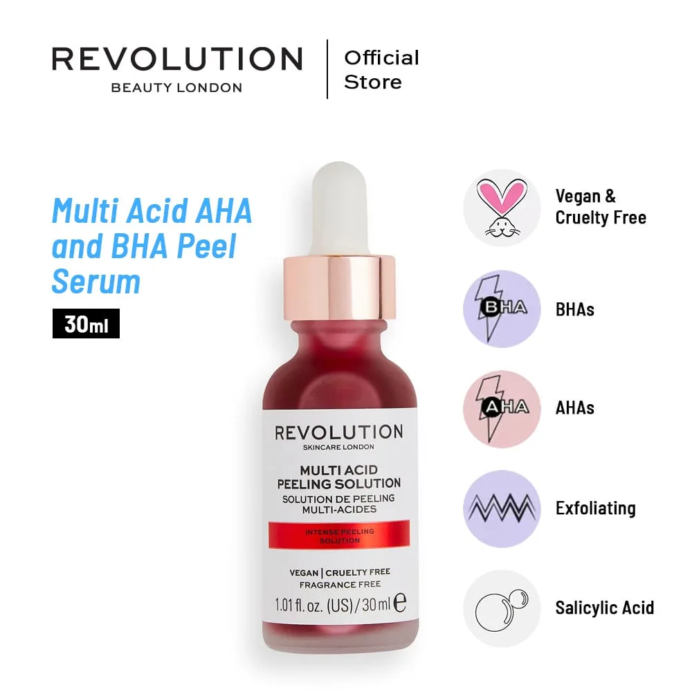 Makeup Revolution Skincare Multi Acid AHA & BHA Peel Serum, 30ml