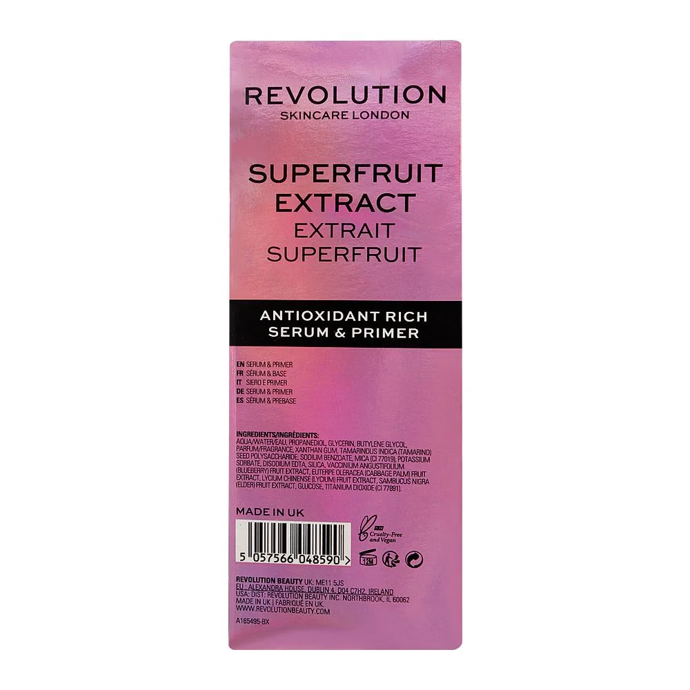 Comfortable casual makeup revolution superfruit extract antioxidant rich serum & primer, 30ml
