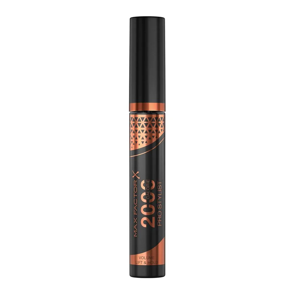 Side view of max factor 2000 calorie pro stylish volume lift & hold mascara, black