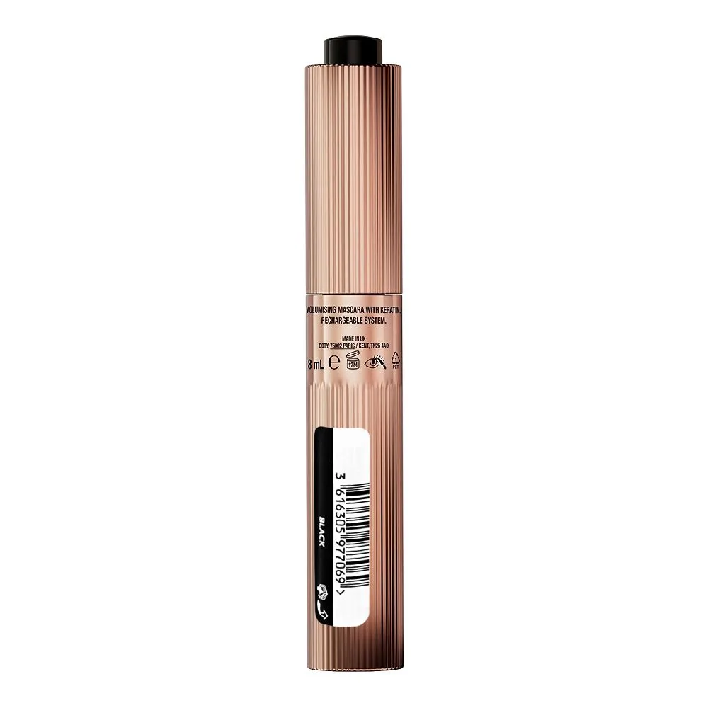 Side view of max factor false lash effect supreme mascara, black, 8ml