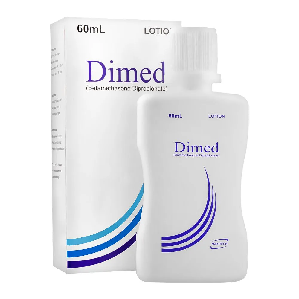 Side view of maxitech dimed lotion, 60ml