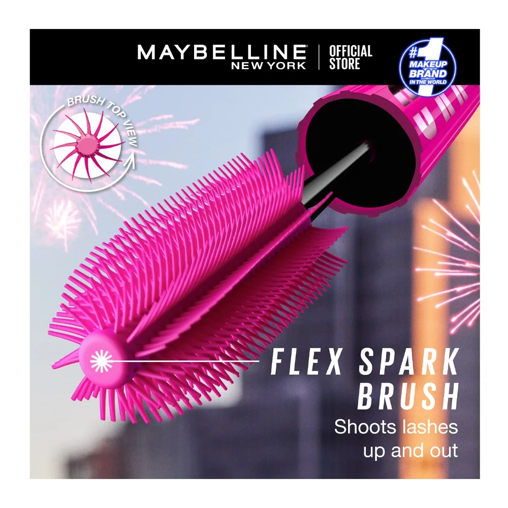 Side view of maybelline new york lash sensational firework waterproof mascara - a bold, lasting look, 24h wear, 8.75ml, very black