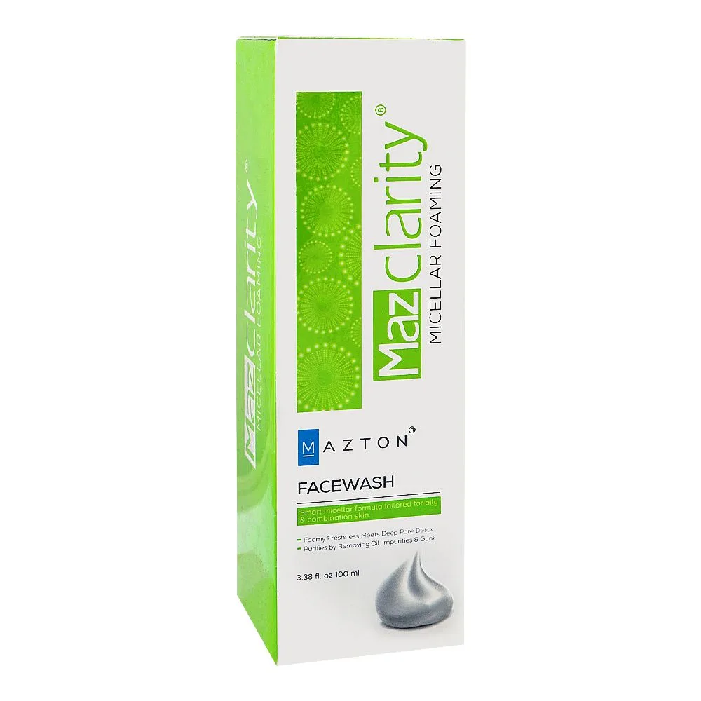 Mazton MazClarity Micellar Foaming Face Wash, For Oily Combination Skin, 100ml