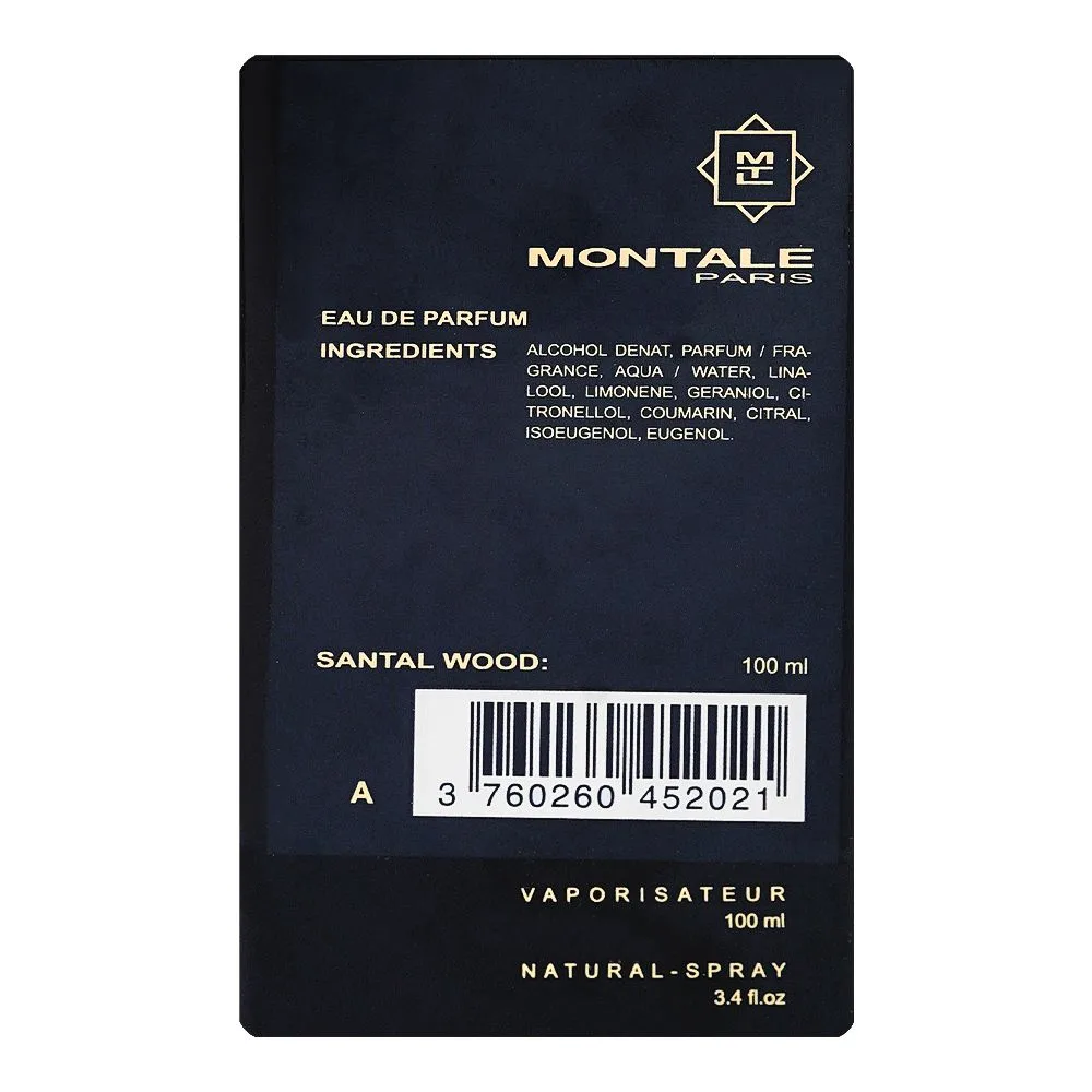 Comfortable casual montale santal wood, eau de parfum, for men & women, 100ml