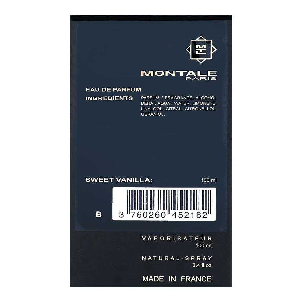 Comfortable casual montale sweet vanilla, eau de parfum, for men & women, 100ml