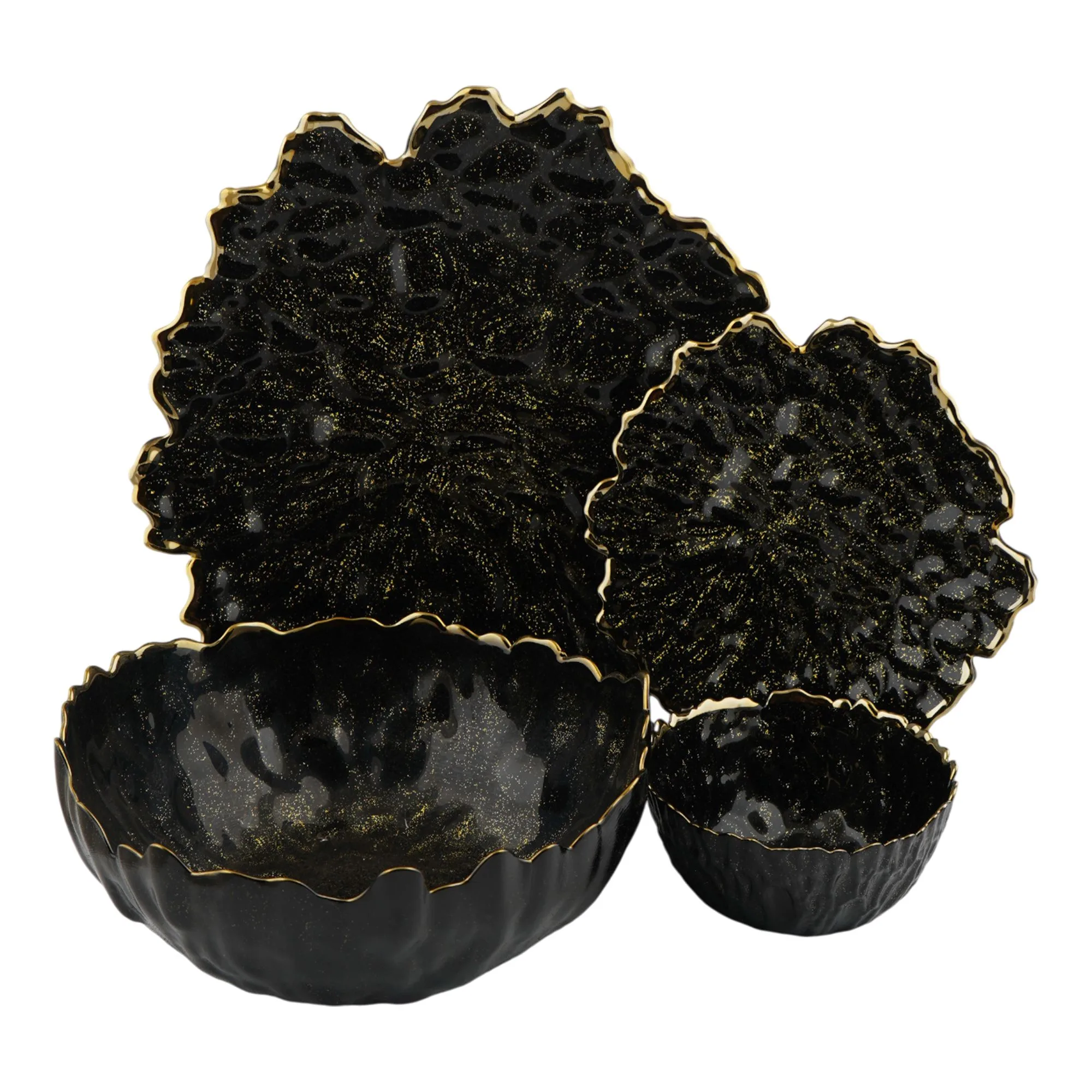 More & More Cake & Fruit Set, Black, CF-03, 4-Pack