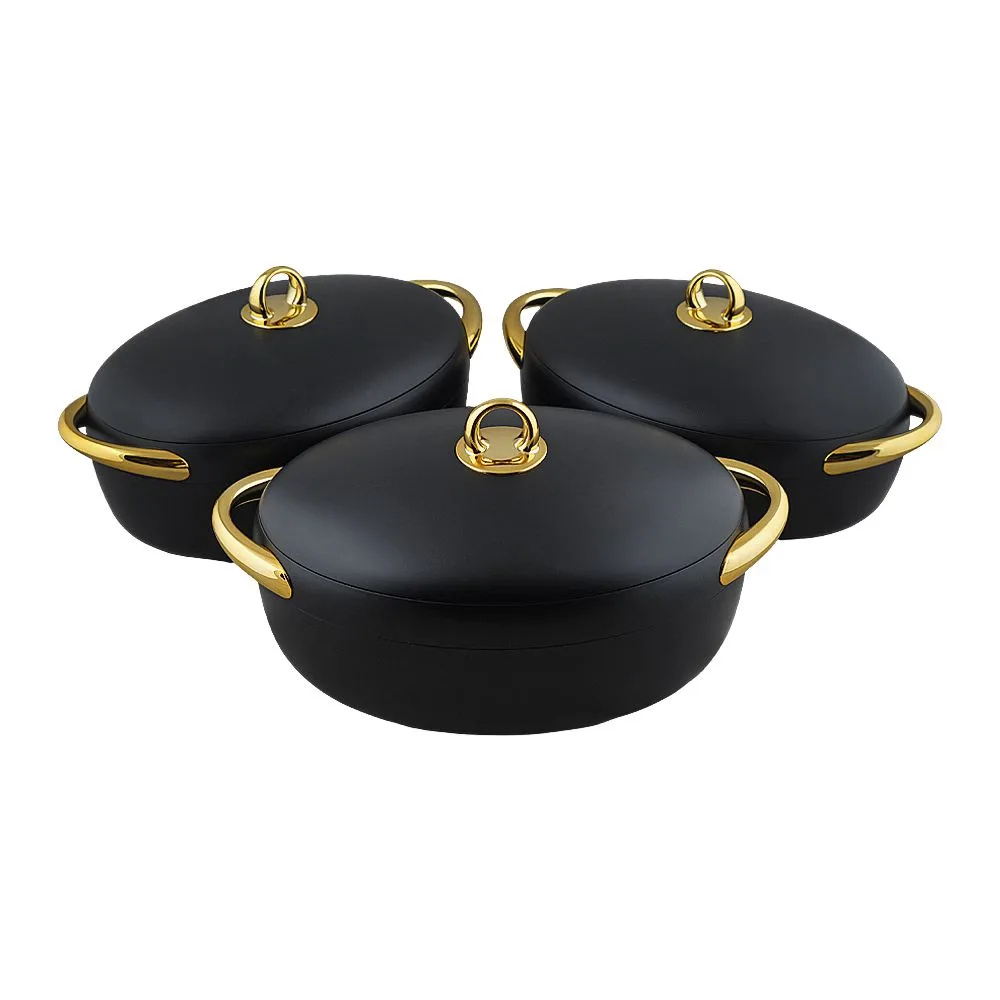 More & More Hotpot Set, Black, EC915, 2 + 2.5 + 3 Liters, 3-Pack