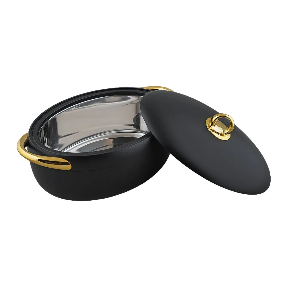 Side view of more & more hotpot set, black, ec915, 2 + 2.5 + 3 liters, 3-pack