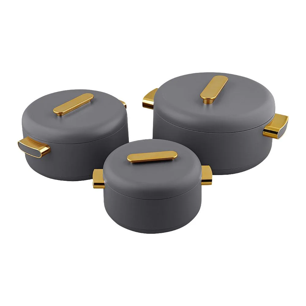 More & More Hotpot Set, Grey, E89135G, 1 + 2 + 3.5 Liters, 3-Pack