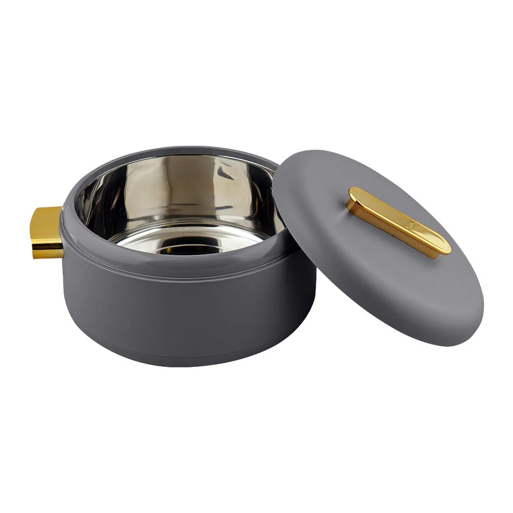 Side view of more & more hotpot set, grey, e89135g, 1 + 2 + 3.5 liters, 3-pack