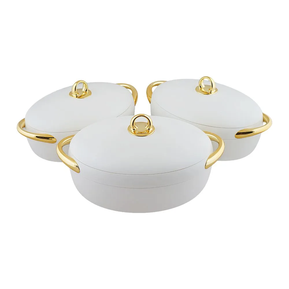 More & More Hotpot Set, White, EC915, 2 + 2.5 + 3 Liters, 3-Pack